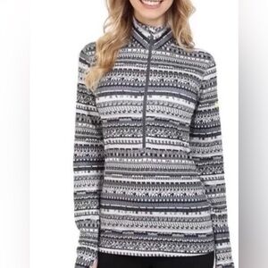 Nike Pro Women’s Hyperwarm Half-zip Training Top Sz Medium Grey Black